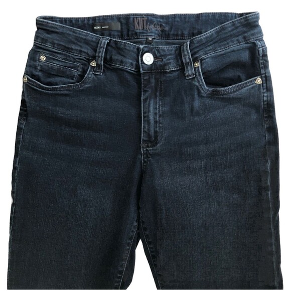 Kut from the Kloth Nicole Boot Cut Jeans Womens 10 32x34 Mid Rise Dark Wash Y2k - Picture 2 of 14